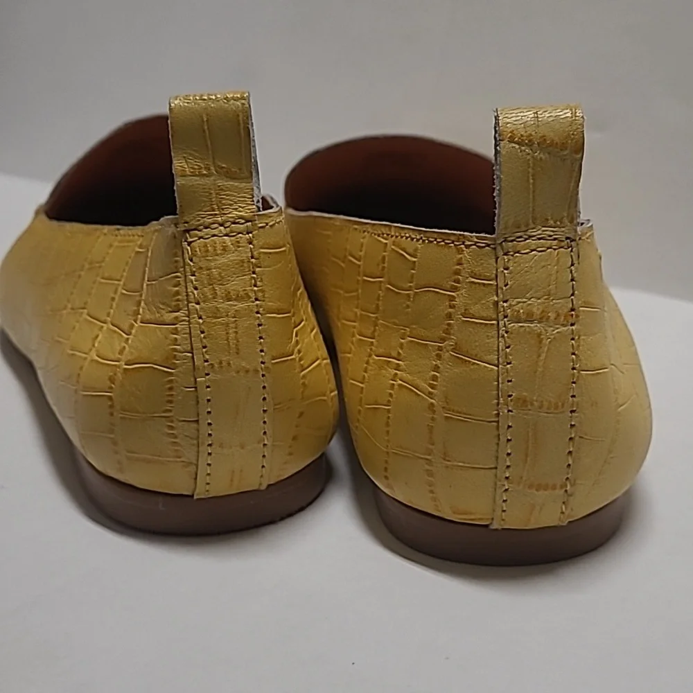 ASOS Yellow Croc-Embossed Loafers - Picture 3 of 8